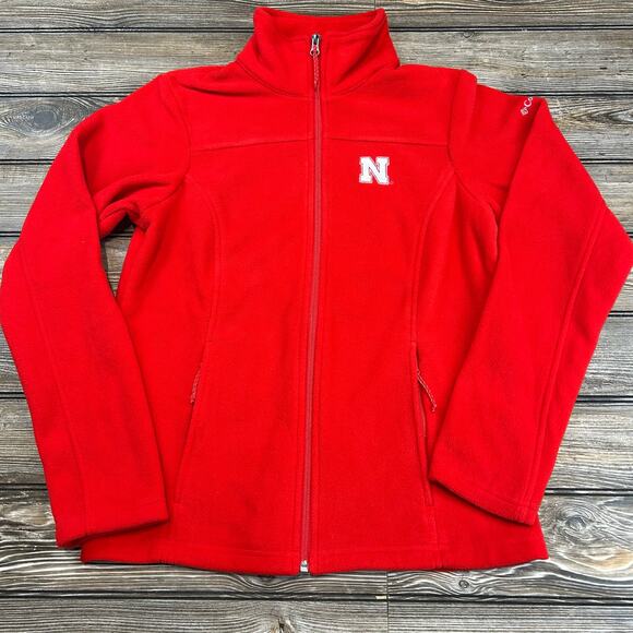 Nebraska Huskers Columbia Fleece Zipper Jacket Medium - Picture 4 of 8